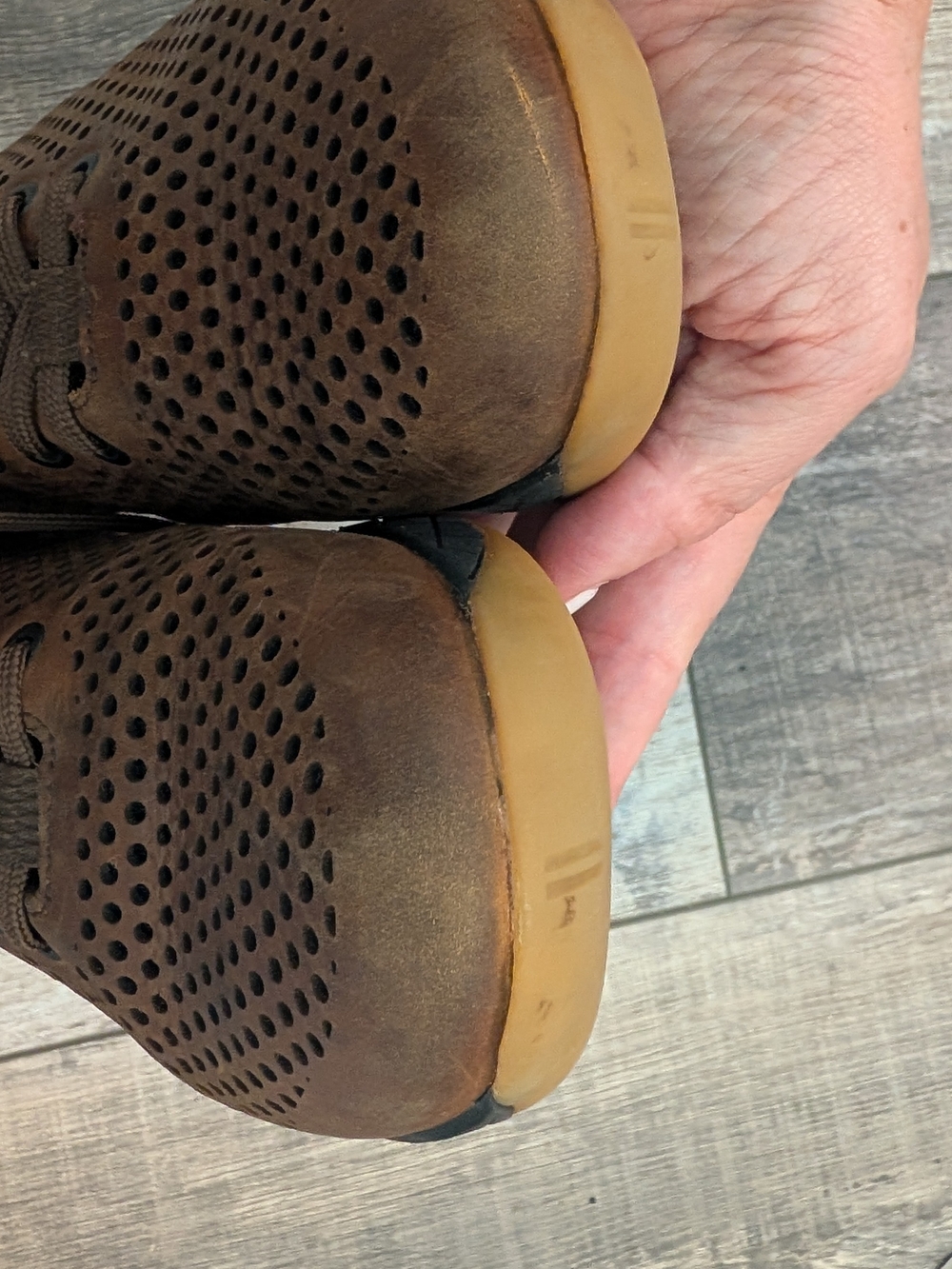 NOBULL Brown Perforated High-Top Coffee Brown Leather Athletic Shoes Sz 8 - Picture 11 of 13